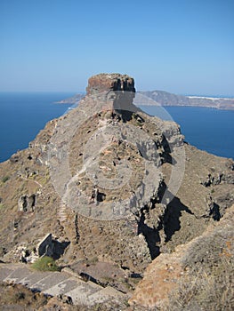Proud Skaros rock in Santorini