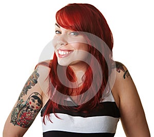 Proud Young Woman with Tattoos