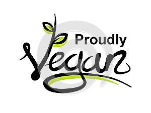 Proudly vegan diet hand drawn icon