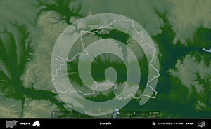 Provadia outlined, Bulgaria. Physical