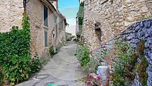Provence - Ancient residential district with historic architecture and charming alleys in a small rural village in the Provence