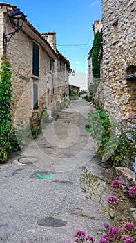 Provence - Ancient residential district with historic architecture and charming alleys in a small rural village in the Provence