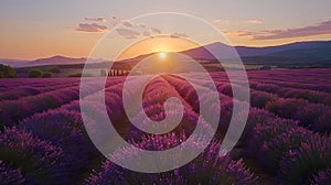 Provence Sunrise: Lavender Fields in the Morning Light