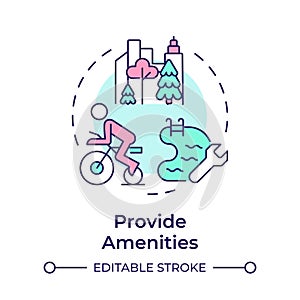 Provide amenities multi color concept icon photo