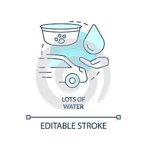 Provide pets plenty water turquoise concept icon