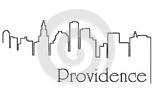 Providence city one line drawing abstract background with cityscape