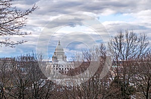 Providence, Rhode Island, city skyline and Capital building from Prospect Terrace Park