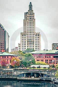 Providence rhode island city skyline in october 2017