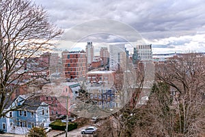 Providence, Rhode Island, city skyline from Prospect Terrace Park