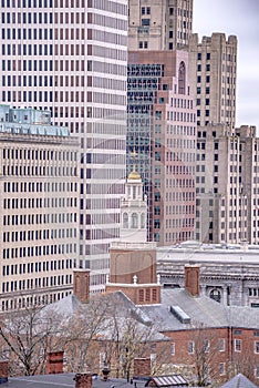 Providence Rhode Island Skyline during autumn season