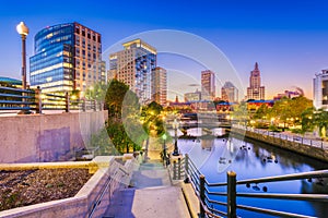 Providence, Rhode Island, USA park and skyline