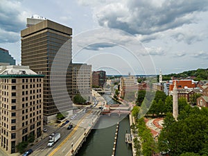 Providence Rhode Island Waterfront from the sky