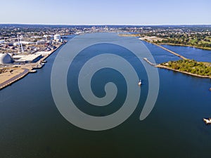 Providence River aerial view, Rhode Island, USA