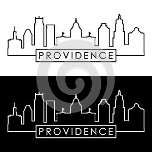 Providence skyline. Linear style.