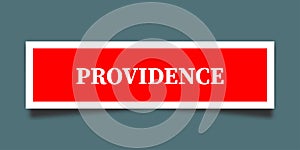 Providence tag on blue