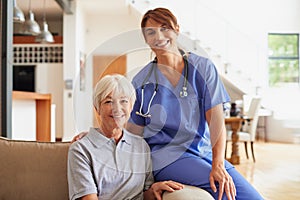 Providing great care to her patients. Cropped shot of a nurse sitting beside her senior patient.