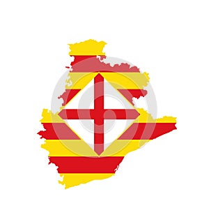 Province Barcelona map flag vector silhouette illustration isolated on white background.