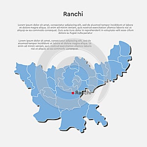 Province India country map Jharkhand info graphic