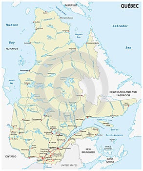 Province quebec road vector map