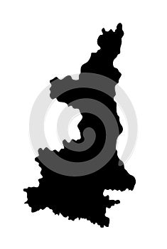 Province Shaanxi map vector silhouette illustration