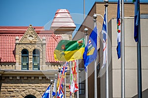 Provincial flags waving in the wind