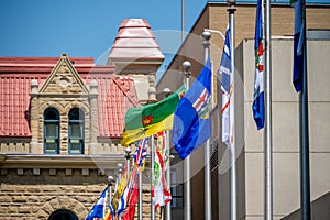 Provincial flags waving in the wind
