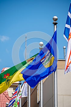 Provincial flags waving in the wind