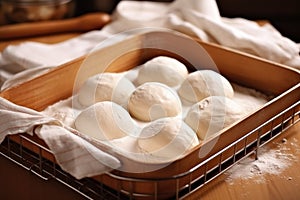 proving dough in a basket, ready for the oven