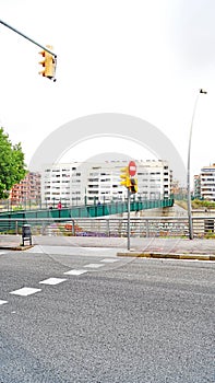 Provisional bridge over the works of the high-speed train in Barcelona