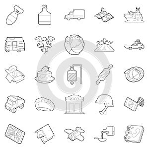 Provisions icons set, outline style photo
