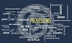 Provisions word displayed for food related fact