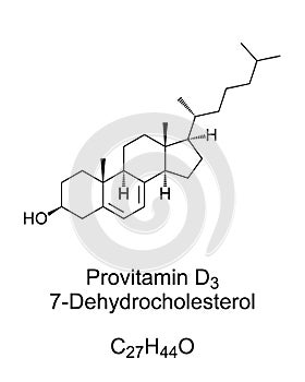 Provitamin form of Vitamin D3, 7-DHC, chemical structure