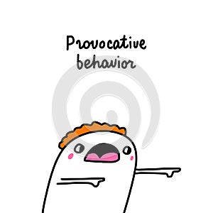 Provocative behavior bipolar disorder symptom man expressive in cartoon comic style