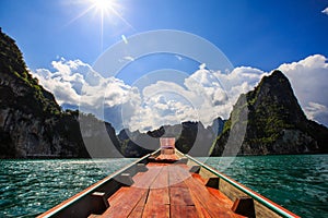 Prow of boat in Cheow Lan Dam