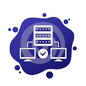 Proxy server icon with computers