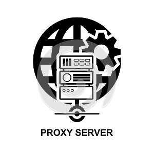 Proxy server icon. A proxy server is a system or router that provides a gateway between users and the internet