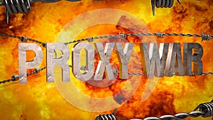 The proxy war on fire Background 3d rendering photo