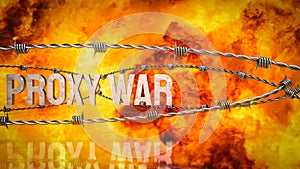 The proxy war on fire Background 3d rendering photo