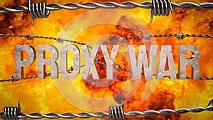 The proxy war on fire Background 3d rendering
