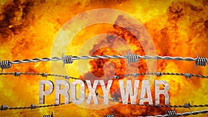 The proxy war on fire Background 3d rendering