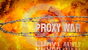 The proxy war on fire Background 3d rendering