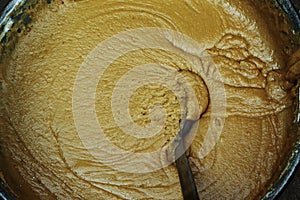 Before preparation of a cake