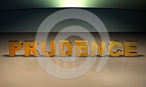 Prudence 3D Text in gold photo