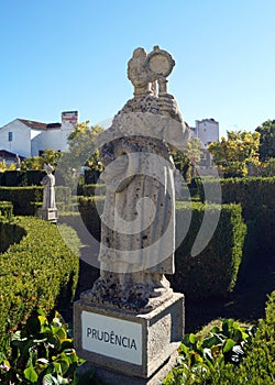 Prudence, allegoric sculpture in the Garden of the Episcopal Palace, Jardim do Paco, Castelo Branco, Portugal photo