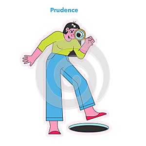 Prudence concept. Vector illustration.
