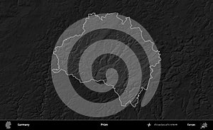 Prum highlighted, Germany. Grayscale