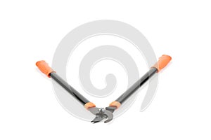 Pruner for pruning large branches, twigs and knots. Garden Tools. Isolated on white background