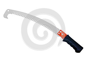 Pruning Saw, Hand saw for cutting tree isolated on white background