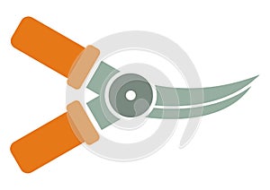 Pruning shears, color icon , eps.