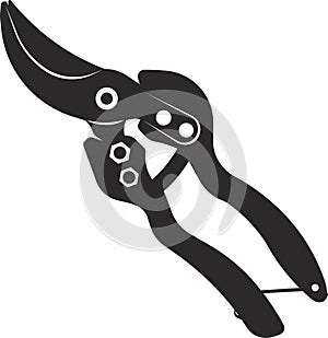 Pruning shears for pruning trees and shrubs. Vector image.